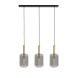 Hanglamp Peglio glas smoke antiek brons 3-lichts