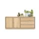 Dressoir Lavio (164 cm) eiken naturel grijs