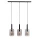 Hanglamp Peglio glas smoke zwart 3-lichts