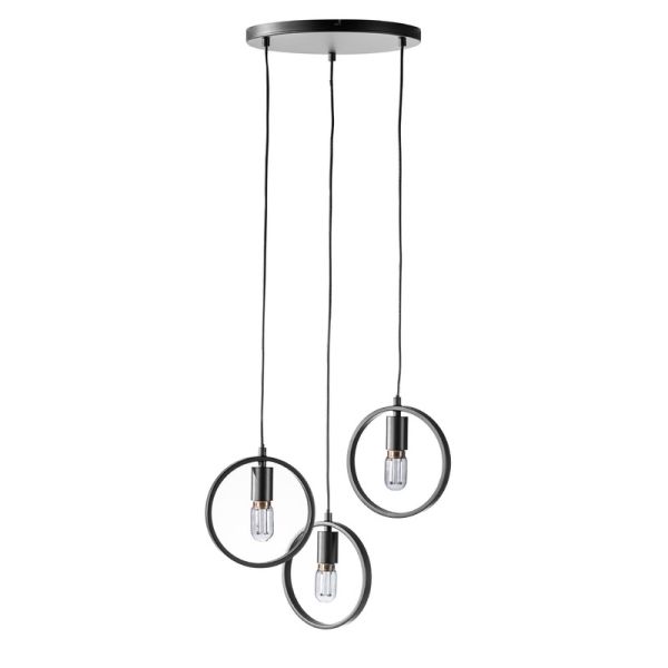 Hanglamp Girare zwart metaal 3-lichts